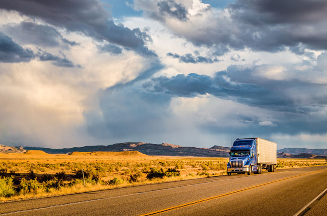 Semi Travelling on Road